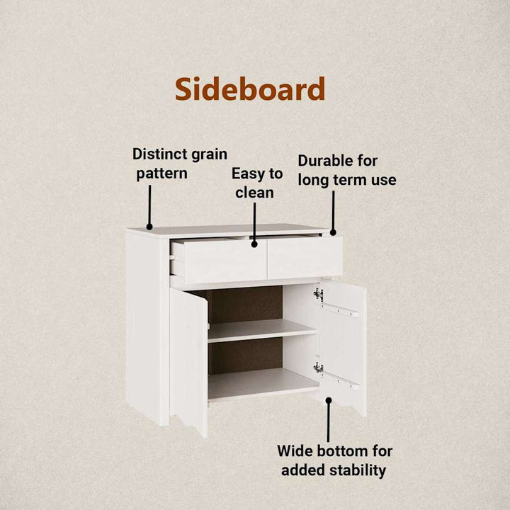 Sideboard Drammen Hvid 79 x 43 x 75.5 cm Massivt fyrretræ