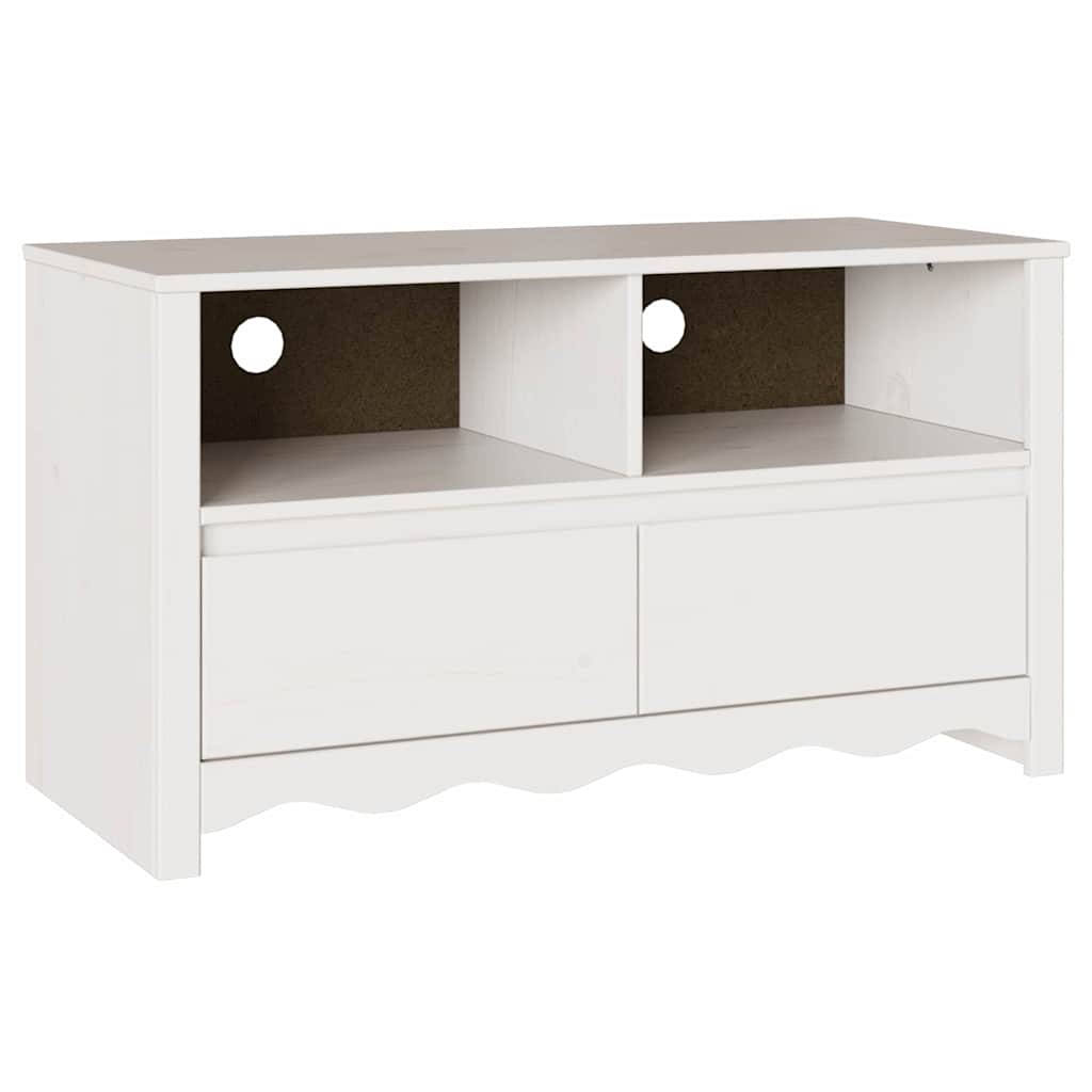 TV-skab Drammen Hvid 99 x 43 x 55 cm Massivt fyrretræ