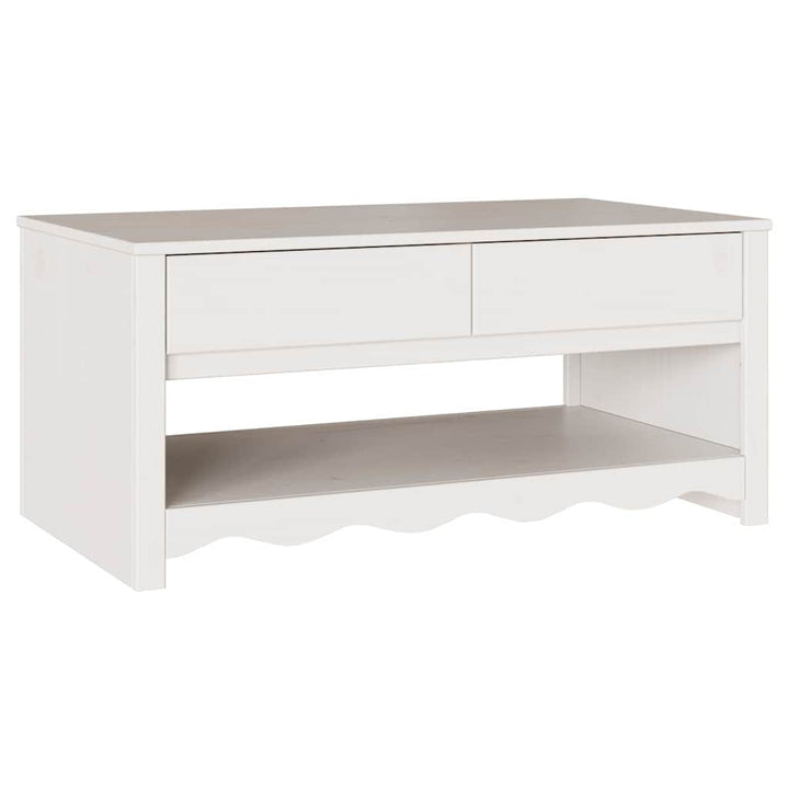 Sofabord Drammen Hvid 99 x 55 x 45 cm Massiv fyrretræ