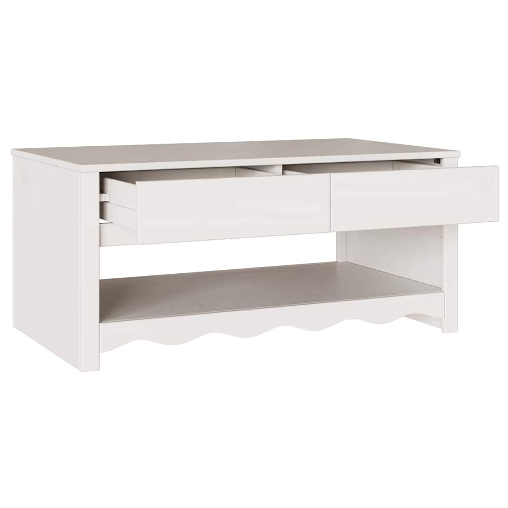 Sofabord Drammen Hvid 99 x 55 x 45 cm Massiv fyrretræ