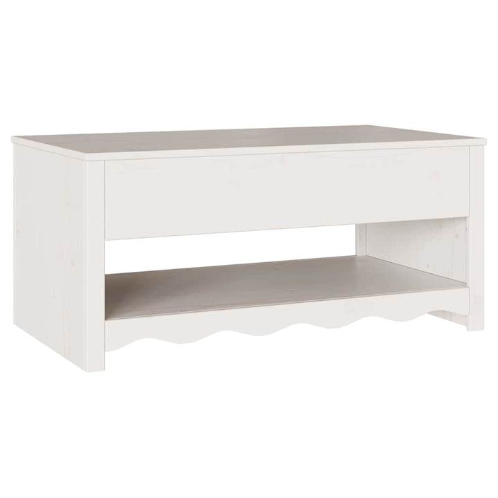 Sofabord Drammen Hvid 99 x 55 x 45 cm Massiv fyrretræ