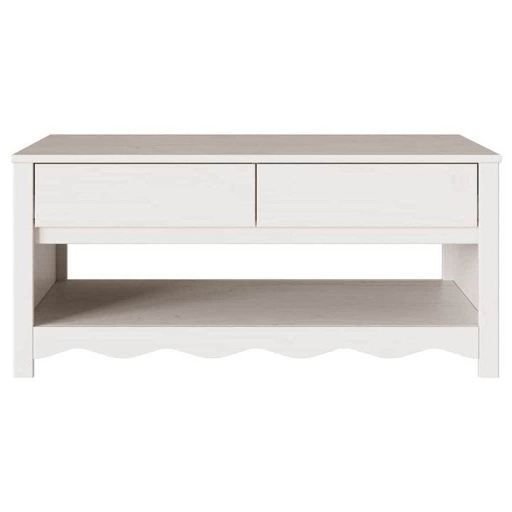 Sofabord Drammen Hvid 99 x 55 x 45 cm Massiv fyrretræ