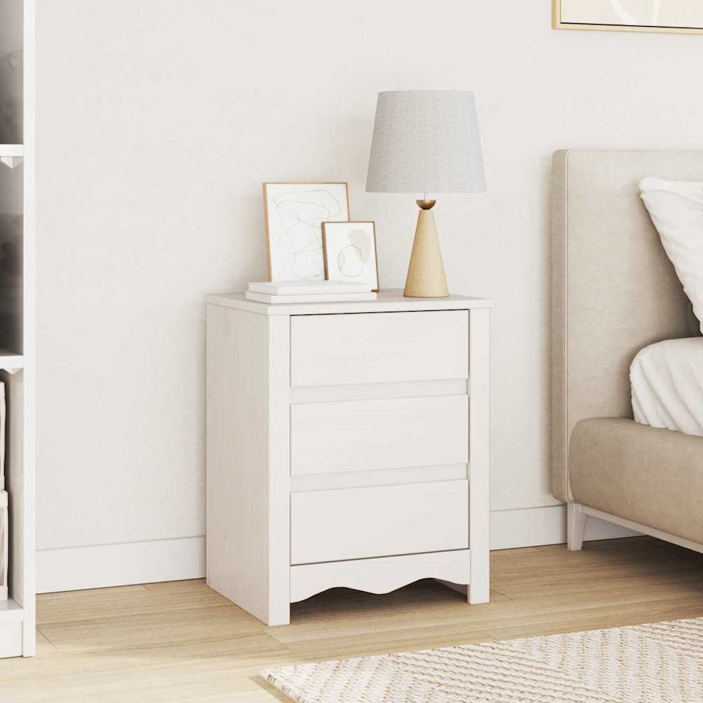 Sofabord Drammen Hvid 45 x 35 x 56 cm Massiv fyrretræ