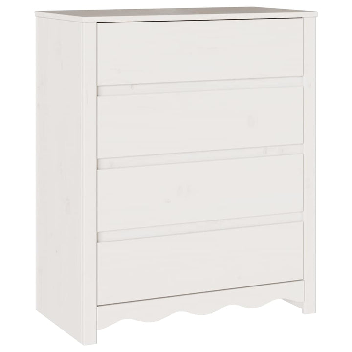 Skuffeskab Drammen Hvid 76,5 x 40 x 91 cm Massivt fyrretræ