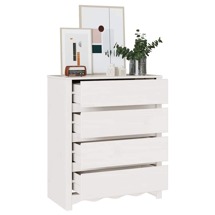 Skuffeskab Drammen Hvid 76,5 x 40 x 91 cm Massivt fyrretræ