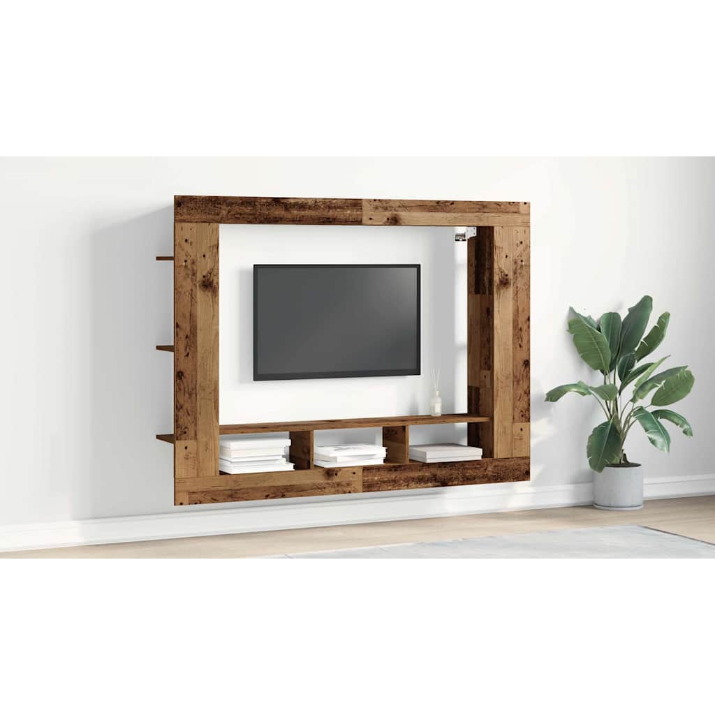 TV-skab Gammelt træ 152 x 22 x 113 cm Konstrueret træ
