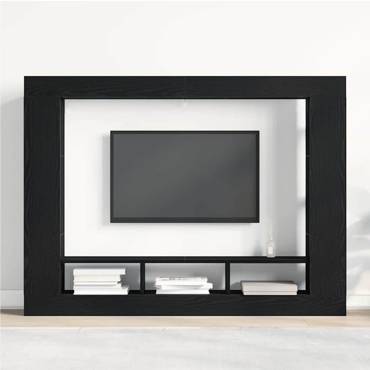 TV-skab Vægmonteret Sort eg 152 x 22 x 113 cm Konstrueret træ