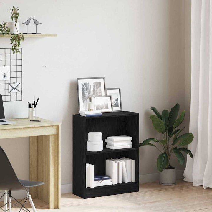 Bogskab Sort eg 60 x 24 x 76 cm Konstrueret træ