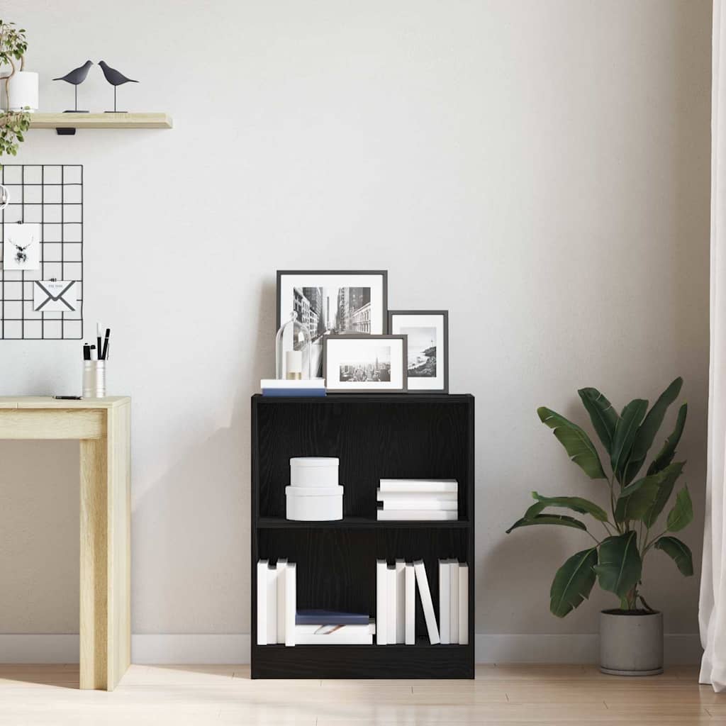 Bogskab Sort eg 60 x 24 x 76 cm Konstrueret træ