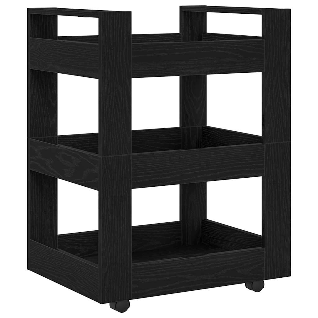 Køkkenvogn Sort eg 60 x 45 x 80 cm Konstrueret træ