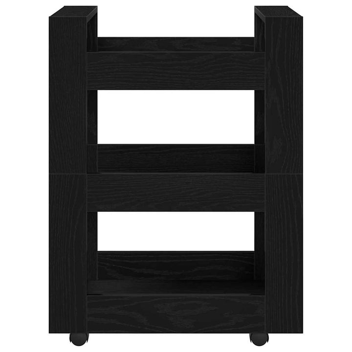 Køkkenvogn Sort eg 60 x 45 x 80 cm Konstrueret træ