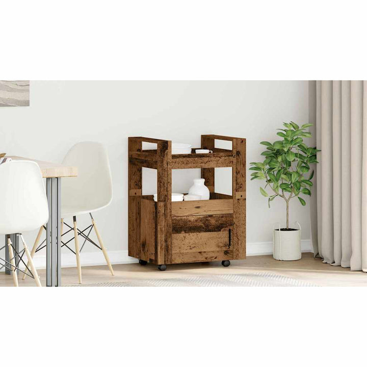 Køkkenvogn Gammelt træ 60 x 45 x 80 cm Konstrueret træ
