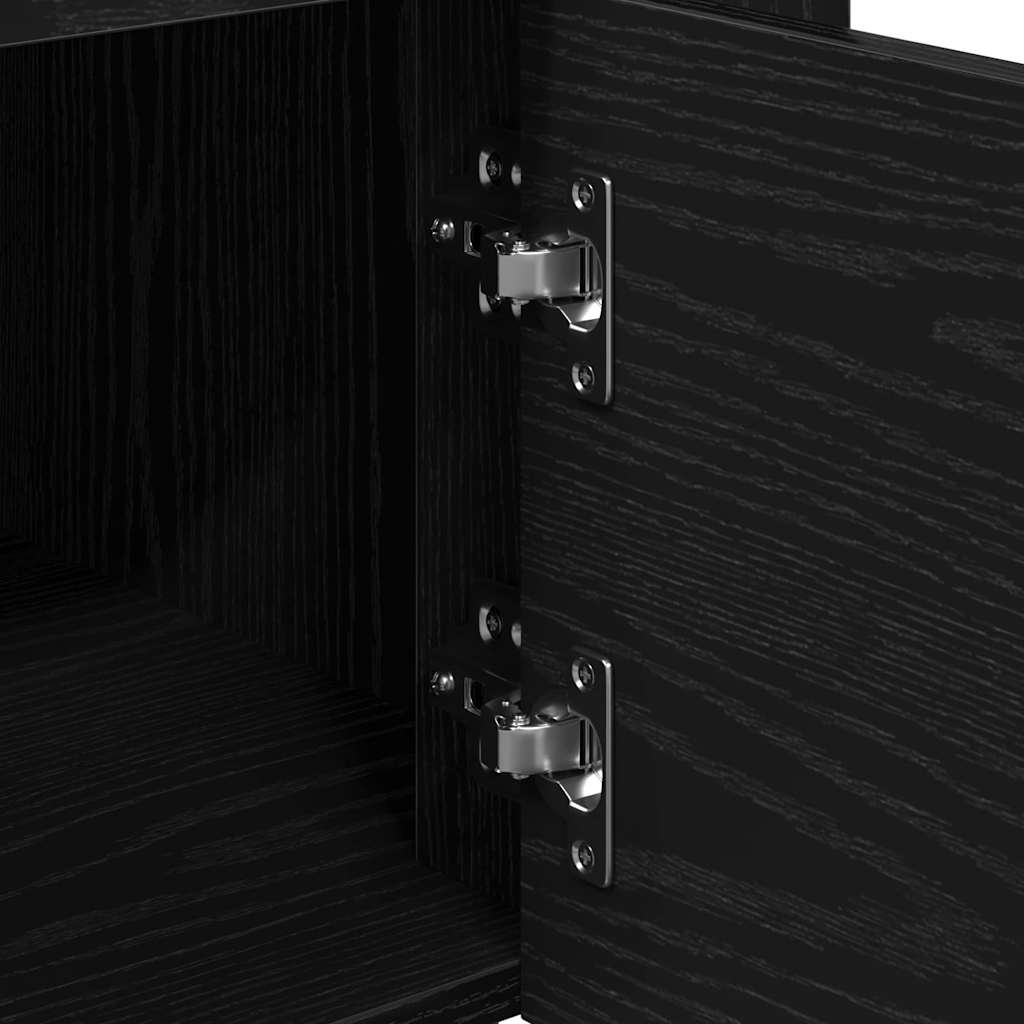 Køkkenvogn Sort eg 60 x 45 x 80 cm Konstrueret træ