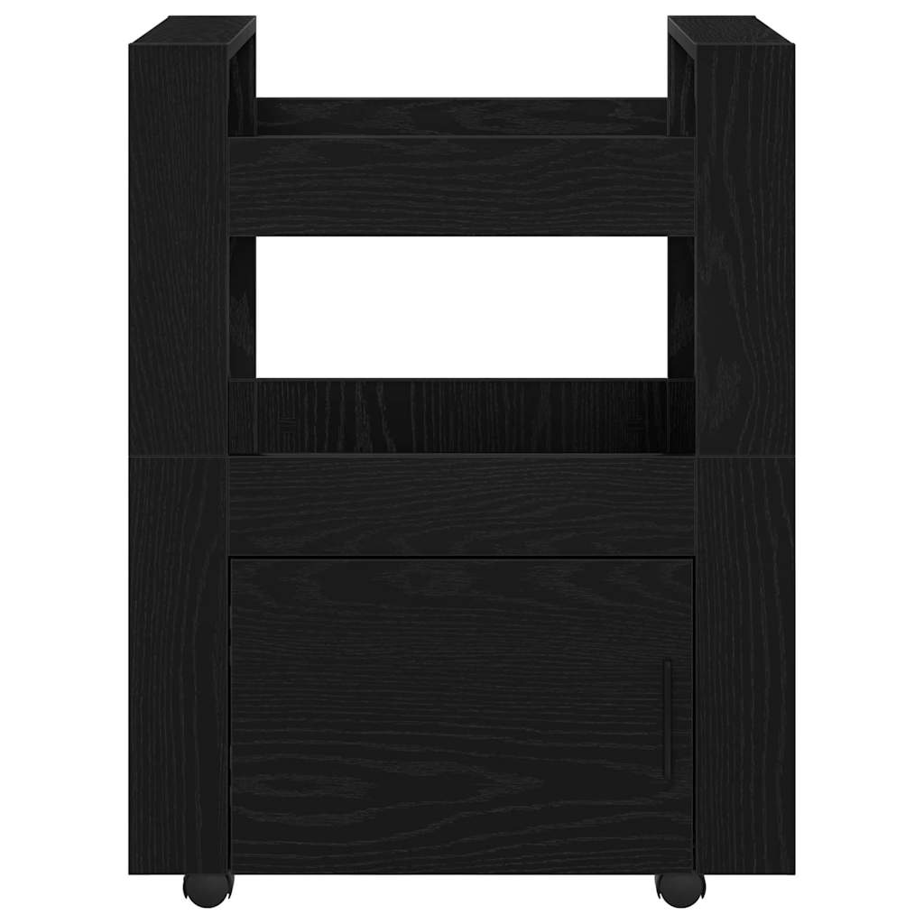 Køkkenvogn Sort eg 60 x 45 x 80 cm Konstrueret træ