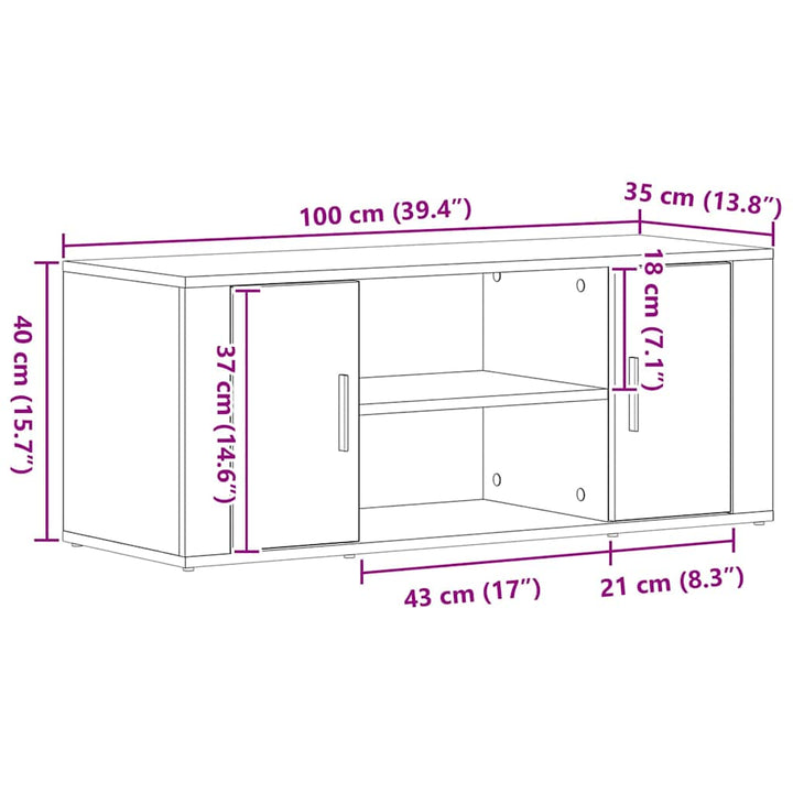 TV-skab Gammelt træ 100 x 35 x 40 cm Konstrueret træ