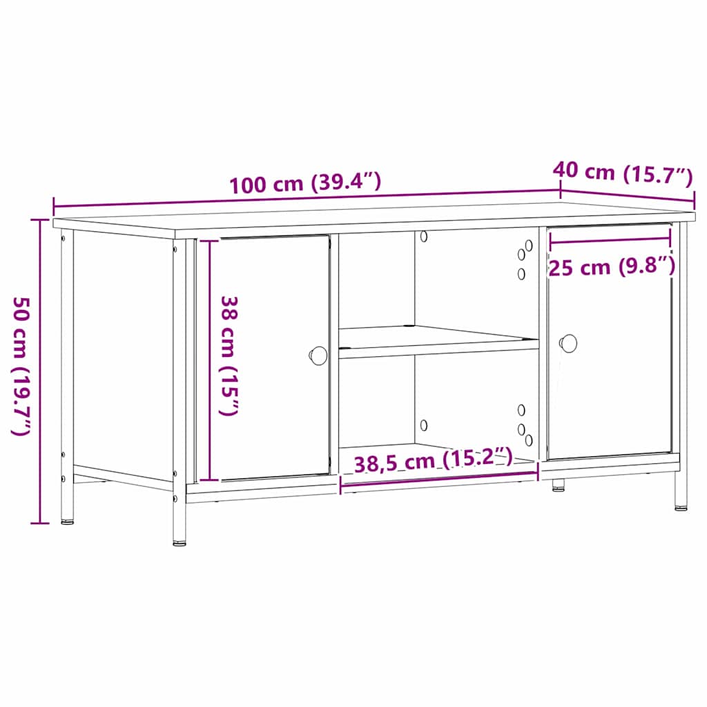 TV-skab 100 x 40 x 50 cm artisan eg Konstrueret træ