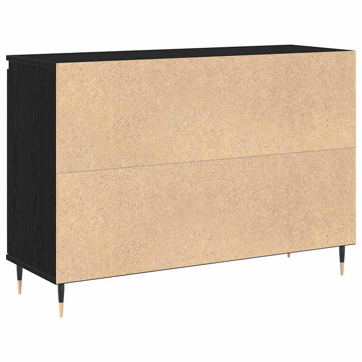 Sideboard med skuffe Sort eg 101,5 x 35 x 70 cm Konstrueret træ