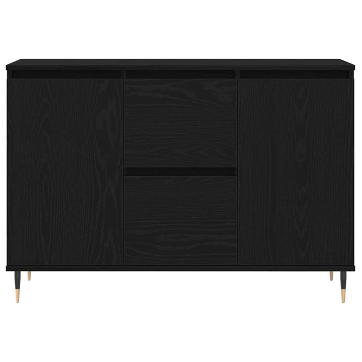 Sideboard med skuffe Sort eg 101,5 x 35 x 70 cm Konstrueret træ
