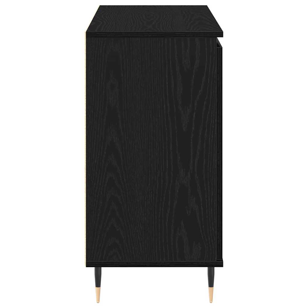 Sideboard med skuffe Sort eg 101,5 x 35 x 70 cm Konstrueret træ