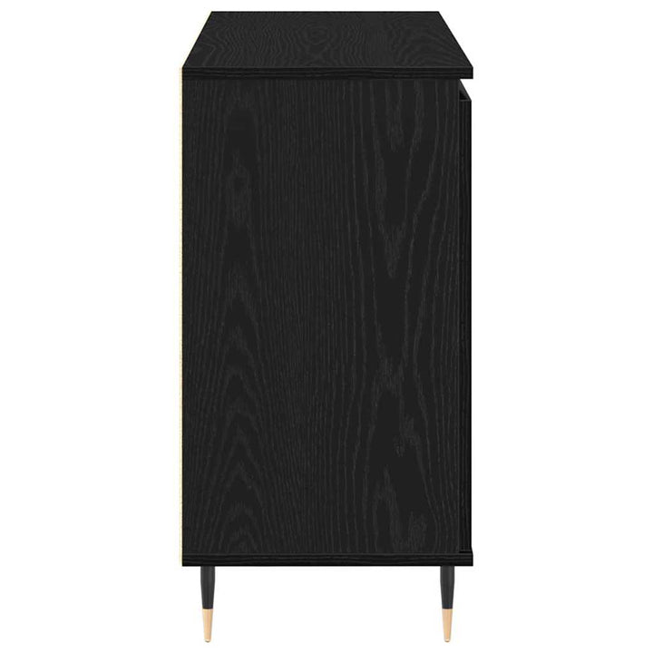 Sideboard med skuffe Sort eg 101,5 x 35 x 70 cm Konstrueret træ