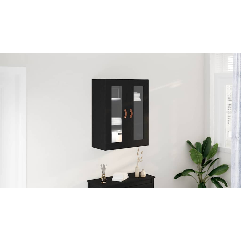 Vægskab Vægmonteret Sort eg 69,5 x 34 x 90 cm Konstrueret træ
