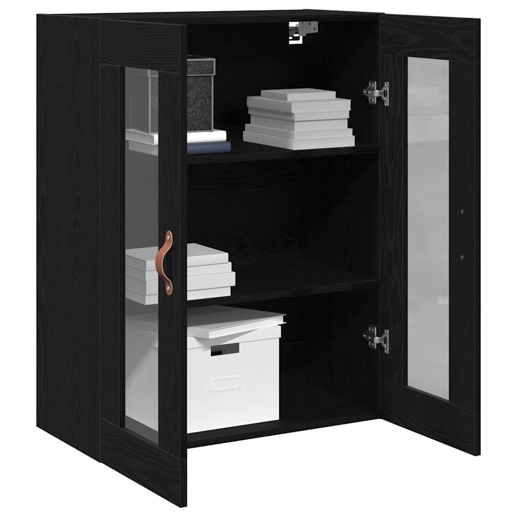 Vægskab Vægmonteret Sort eg 69,5 x 34 x 90 cm Konstrueret træ