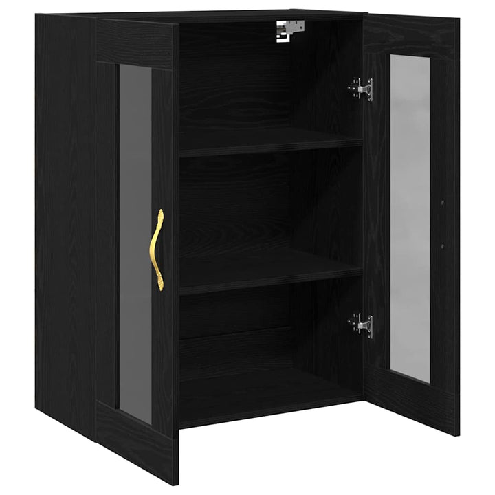 Vægskab Vægmonteret Sort eg 69,5 x 34 x 90 cm Konstrueret træ