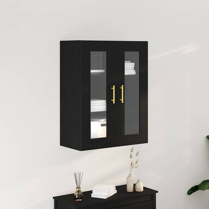 Vægskab Vægmonteret Sort eg 69,5 x 34 x 90 cm Konstrueret træ