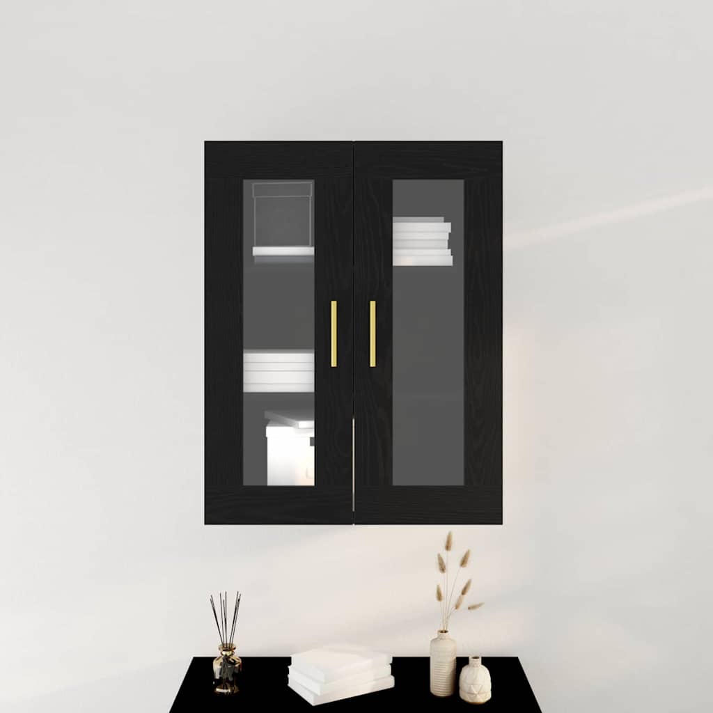 Vægskab Vægmonteret Sort eg 69,5 x 34 x 90 cm Konstrueret træ