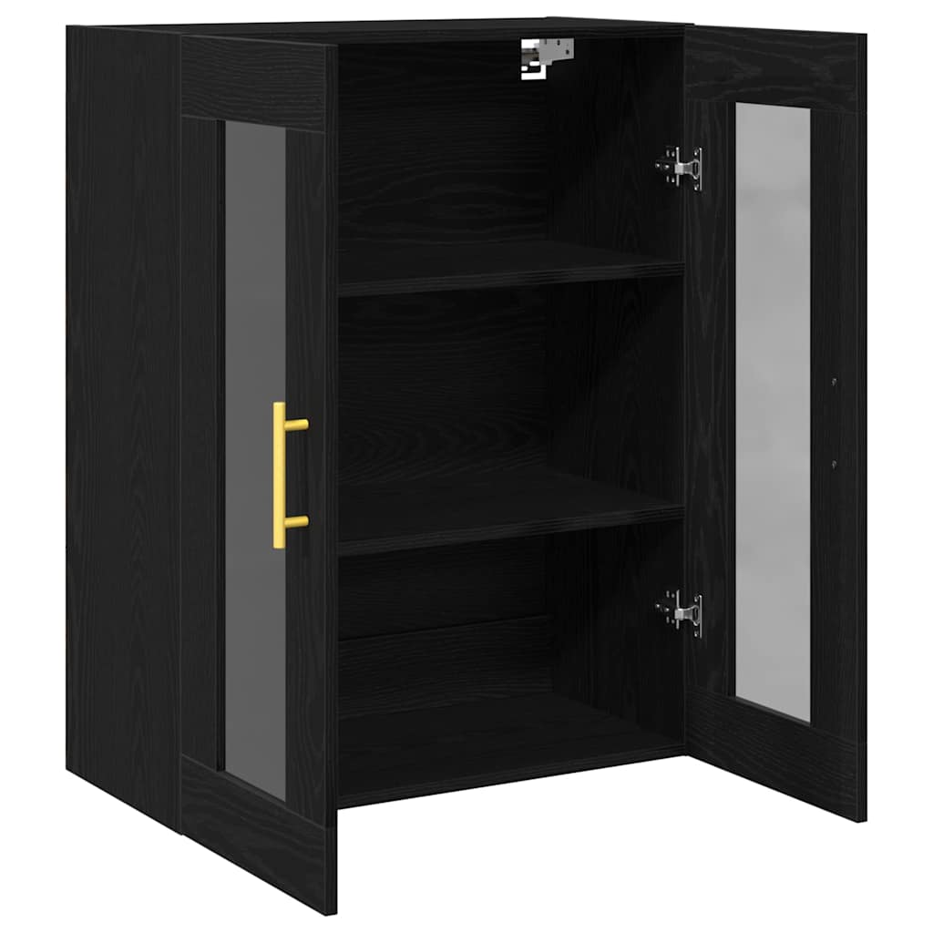 Vægskab Vægmonteret Sort eg 69,5 x 34 x 90 cm Konstrueret træ