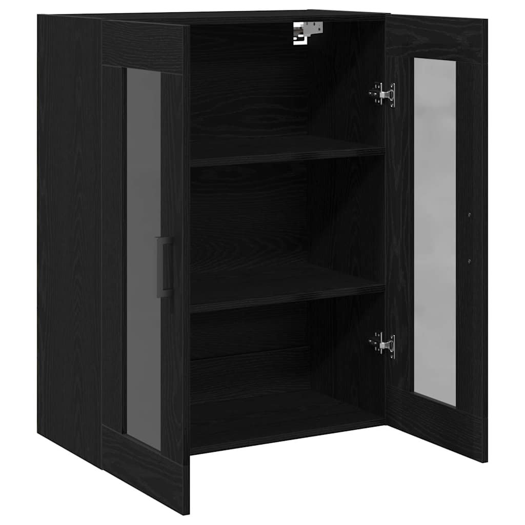 Vægskab Vægmonteret Sort eg 69,5 x 34 x 90 cm Konstrueret træ