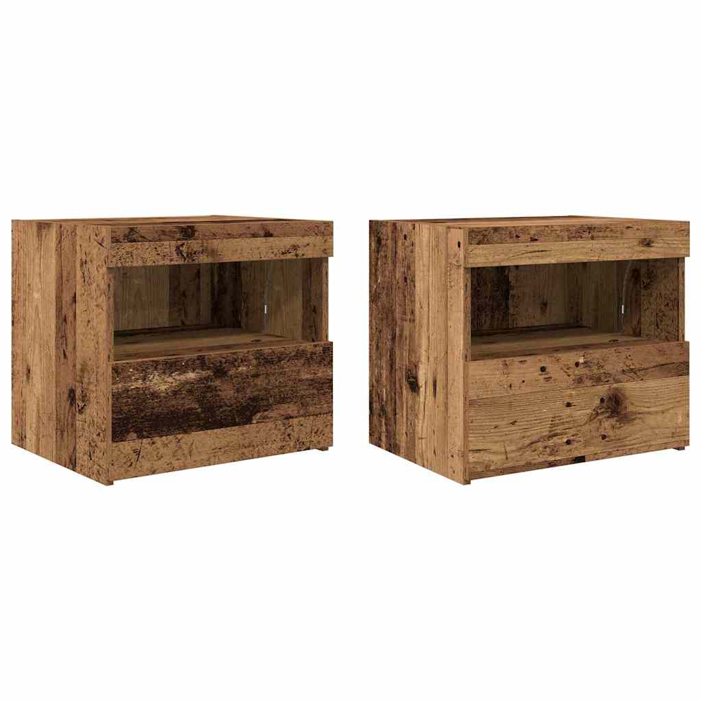 Natskab 2 pcs Gammelt træ 50 x 40 x 45 cm Konstrueret træ