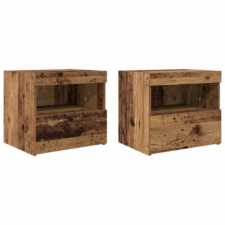 Natskab 2 pcs Gammelt træ 50 x 40 x 45 cm Konstrueret træ