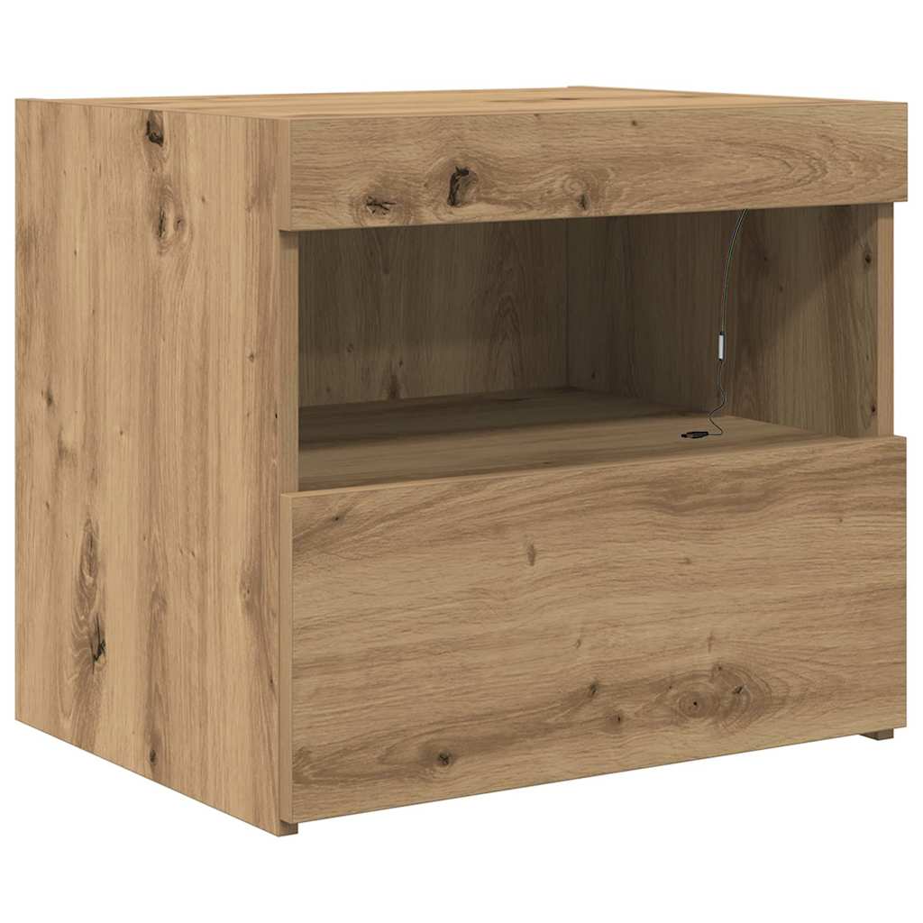 Natskab 2 pcs Artisan Egetræ 50 x 40 x 45 cm Konstrueret træ