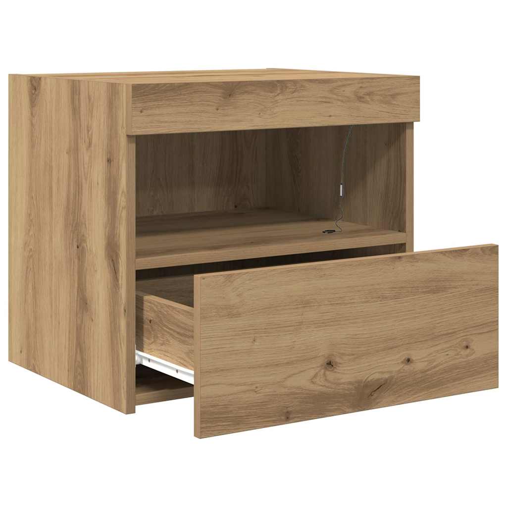 Natskab 2 pcs Artisan Egetræ 50 x 40 x 45 cm Konstrueret træ