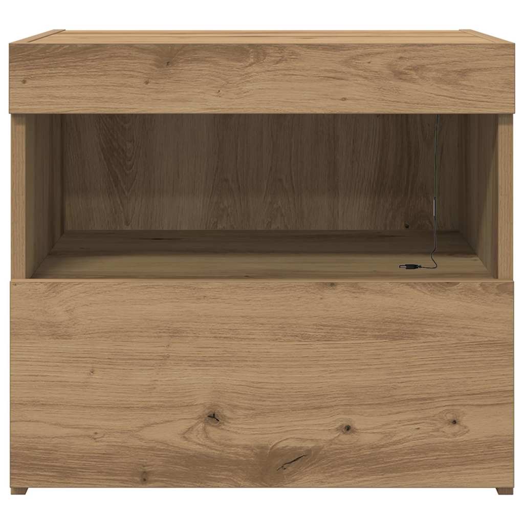 Natskab 2 pcs Artisan Egetræ 50 x 40 x 45 cm Konstrueret træ