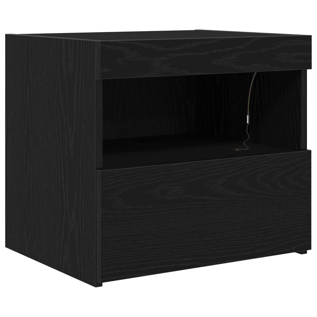Natskab med skuffe Sort eg 50 x 40 x 45 cm Konstrueret træ