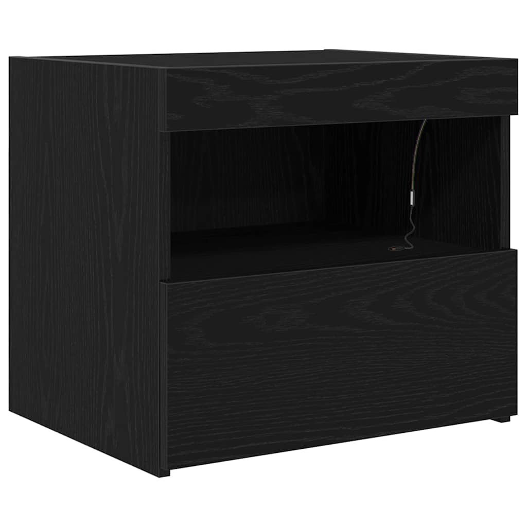 Natskab 2 pcs Sort eg 50 x 40 x 45 cm Konstrueret træ