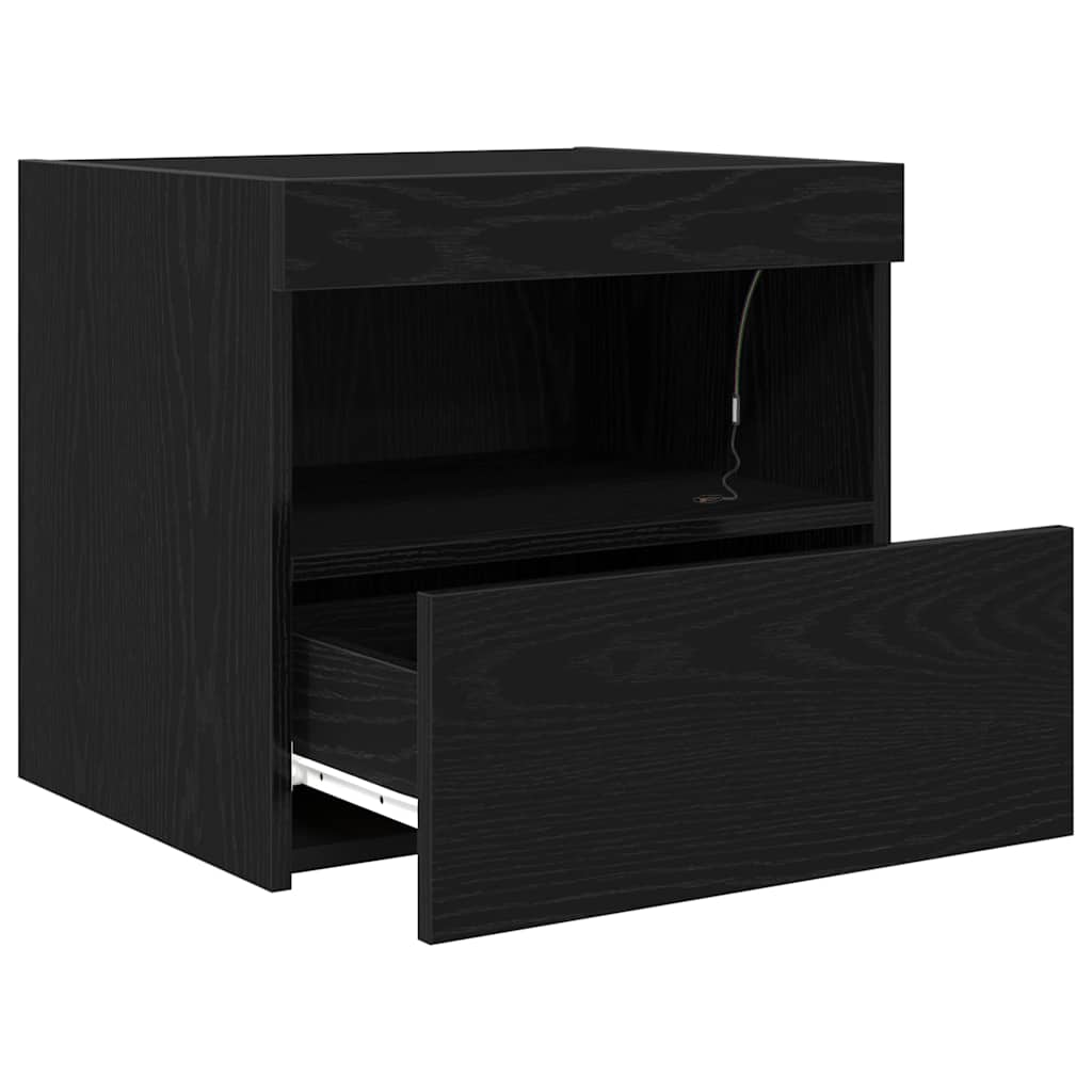 Natskab 2 pcs Sort eg 50 x 40 x 45 cm Konstrueret træ