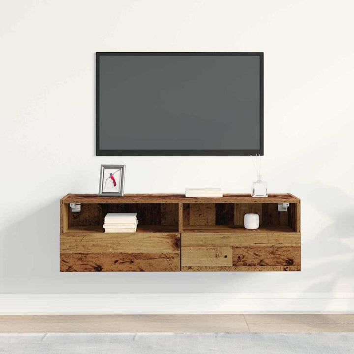 TV vægskab Gammelt træ 100 x 30 x 30 cm Konstrueret træ