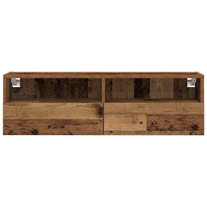 TV vægskab 2 pcs Gammelt træ 100 x 30 x 30 cm Konstrueret træ
