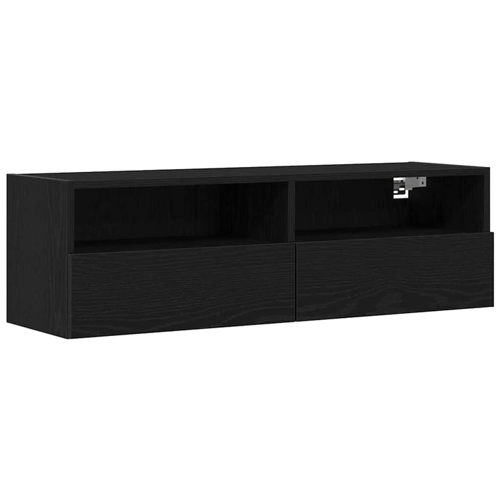 TV vægskab 100 x 30 x 30 cm Sort eg Konstrueret træ