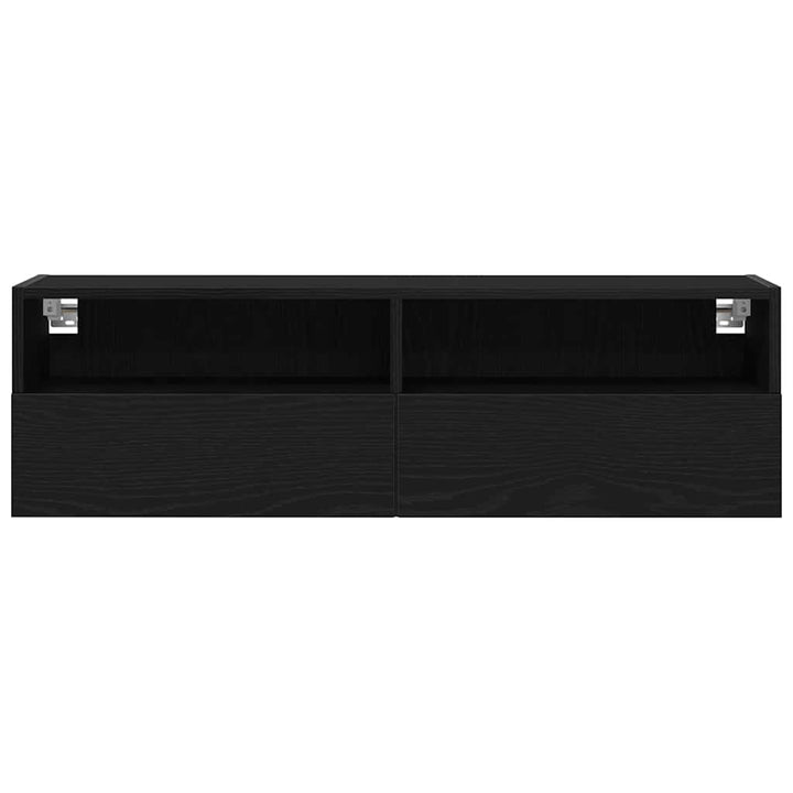 TV vægskab 100 x 30 x 30 cm Sort eg Konstrueret træ