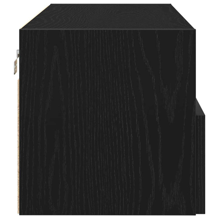 TV vægskab 100 x 30 x 30 cm Sort eg Konstrueret træ