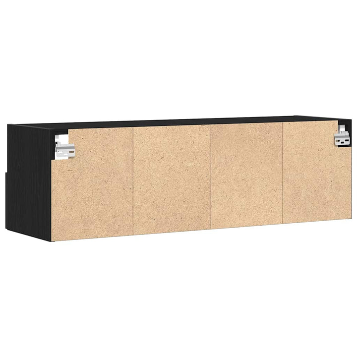 TV vægskab 2 pcs Sort eg 100 x 30 x 30 cm Konstrueret træ