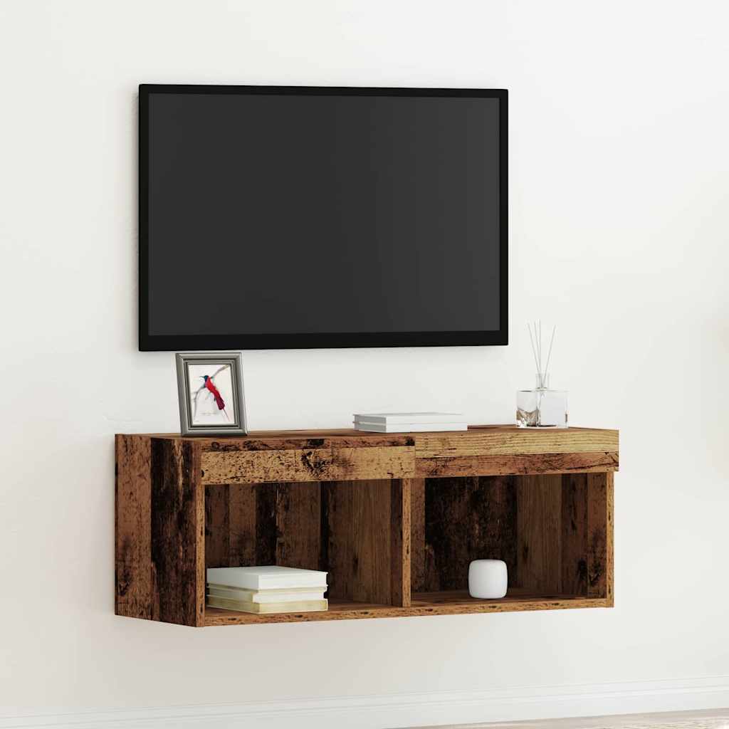 TV-møbelsæt 80 x 30 x 30 cm Gammelt træ Konstrueret træ
