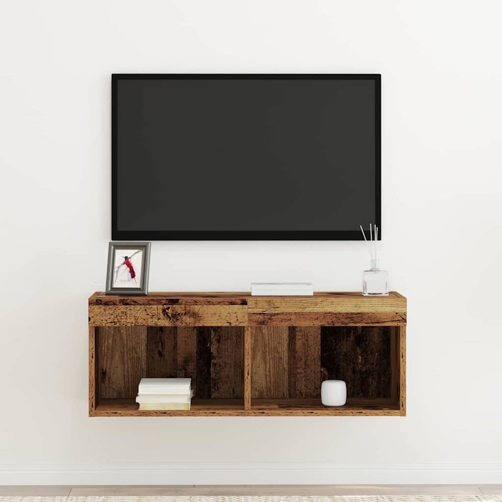 TV-møbelsæt 80 x 30 x 30 cm Gammelt træ Konstrueret træ