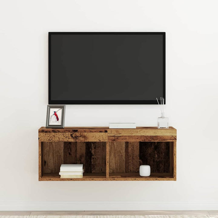 TV-møbelsæt 80 x 30 x 30 cm Gammelt træ Konstrueret træ