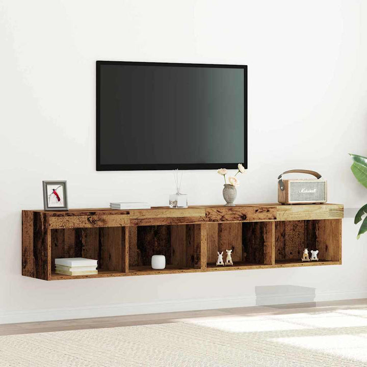 TV-møbelsæt 2 pcs Gammelt træ 80 x 30 x 30 cm Konstrueret træ