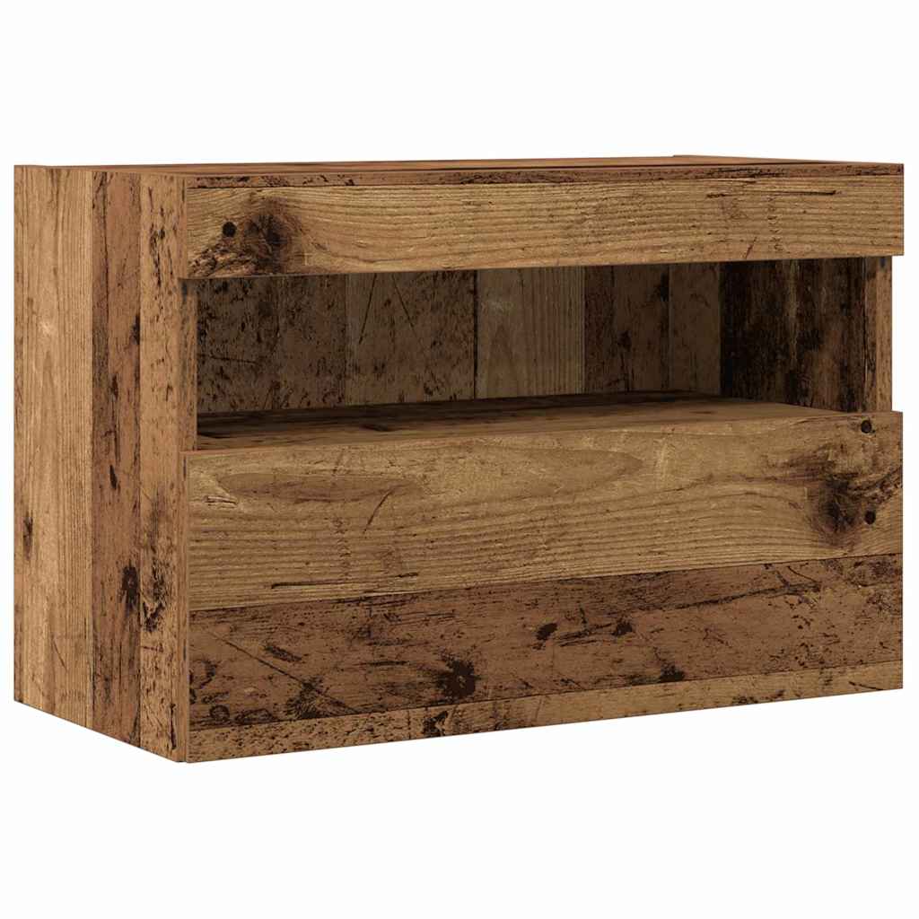 TV vægskab 2 pcs Gammelt træ 60 x 30 x 40 cm Konstrueret træ